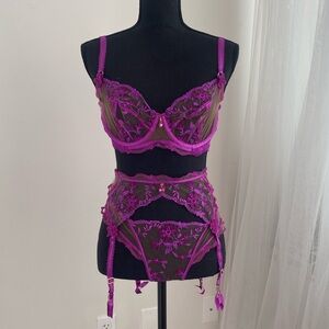 Honey Birdette Sabrina Orchid 3 piece set